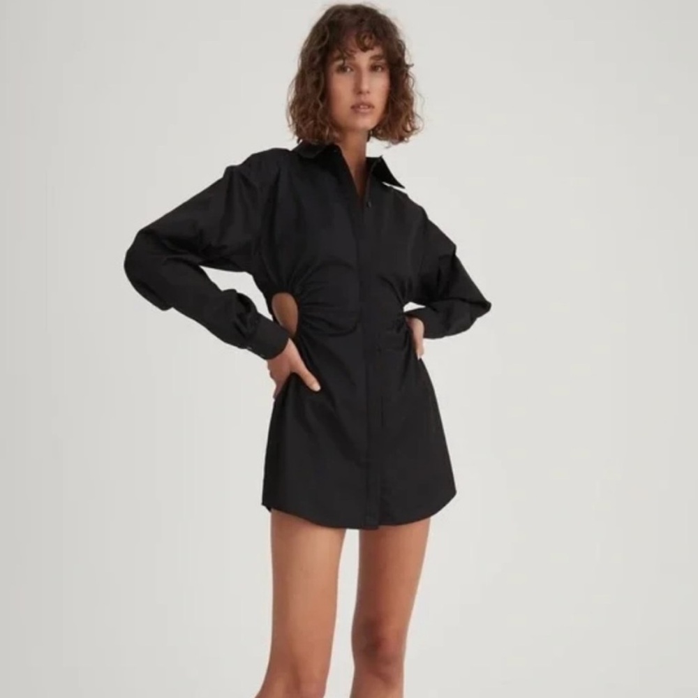 NWT Hansel + Gretel Kennedy cut out waist Shirt Dress Black
Sz S